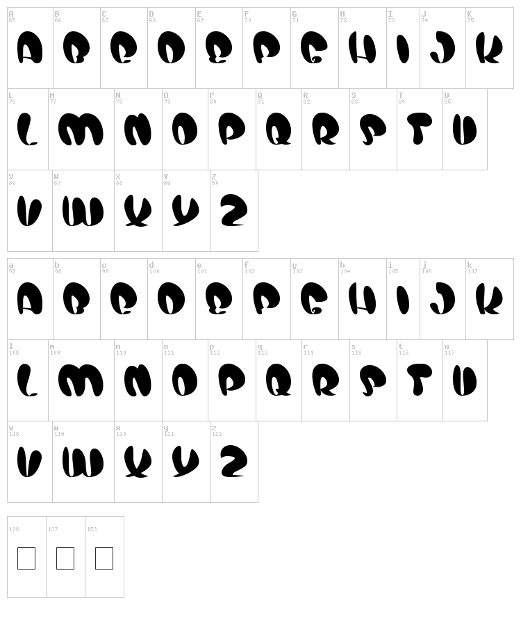 Air Show font map